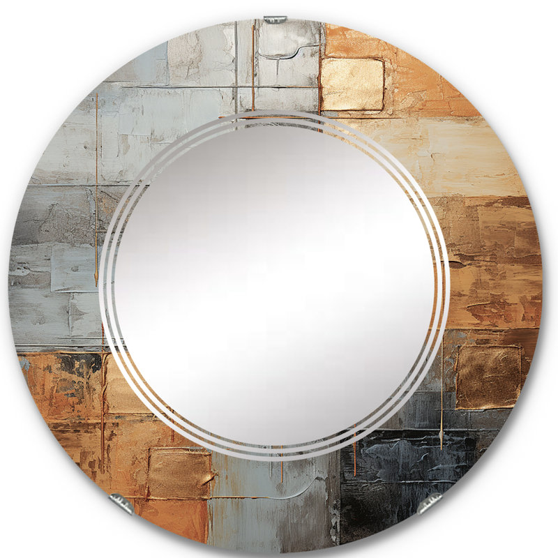 Pania - Miroir mural moderne rond, 24 po x 24 po