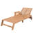 Tomsich Patio Acacia Wood Chaise Lounge with Wheels & Adjustable Backrest-124556397