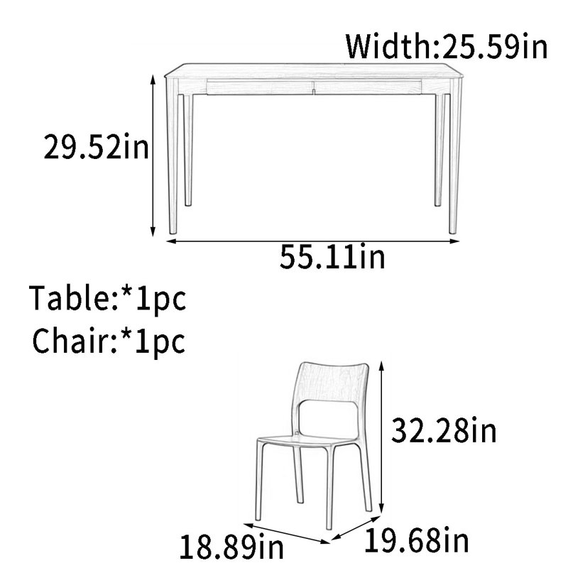 Computer Desk, 29.52" H x 55.11" W x 25.59" D