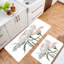 Paillasson blanc, art floral 2 pièces, tapis de cuisine antidérapants