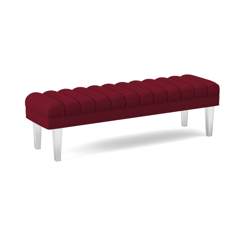 Lana Upholstered Bench, 18" H x 60" W x 18"D, Margaret Lipstick Polyester Blend