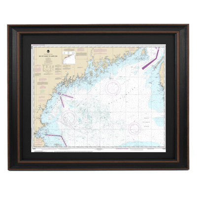 Bay Of Fundy To Cape Cod | Nautical Chart | Framed Print