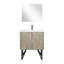 Rustique 30 po Meuble-lavabo W, comptoir en quartz blanc, robinet en métal, miroir 28 avec une surface d'apparence large, robinet et impressionnant