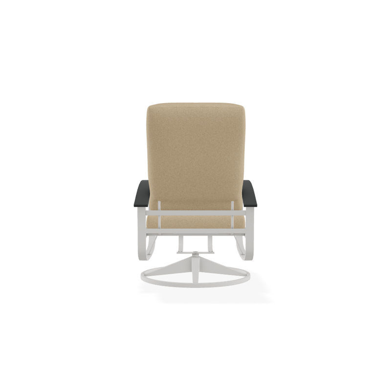 Belle Isle Outdoor Swivel Lounge Chair, Spectrum Indigo Sunbrella®, Classic Graphite P30, Textured Snow