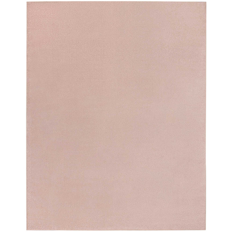 Mullican Sandy Solid Pink Easy Care Indoor/Outdoor Area Rug, Runner 2'2" x 7'6"