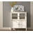 Multi-Purpose Cabinet - Cream & Oak, 43.5 x 47.2 x 17.4 inches | 100% Melamine Coated Particle Board, 0.7-inch Thickness | 4 Shelves, Wall Mountable, MDF Profile Legs, Metal Handles | Elegant Traditional Design for Home & Office