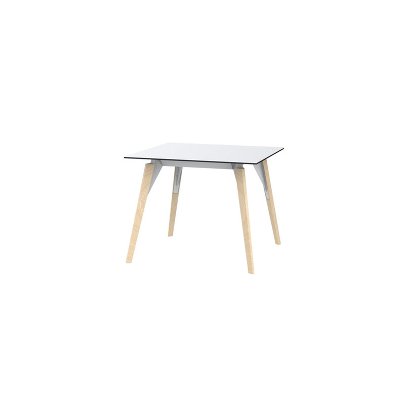 Faz Wood Lounge Table Edge Top, Natural, White, 35.5" W x 35.5" L