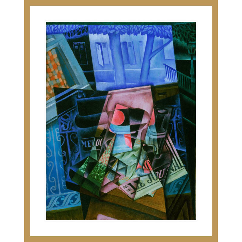 Nature morte devant une fenêtre ouverte «Place Ravignan» par Juan Gris, impression giclée sur cadre, H 41,5 po x l 33,18 po