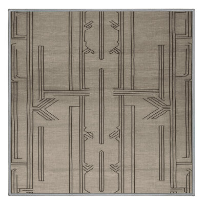 Tapis gris art déco lavable à la machine