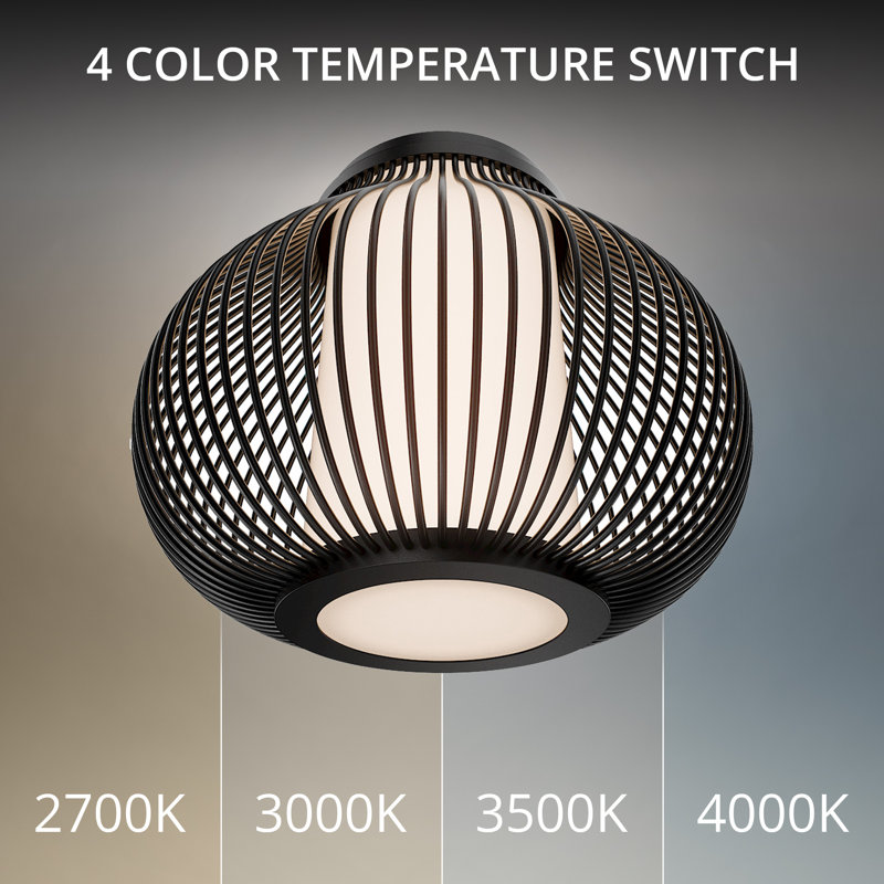 Poppin Indoor/Outdoor Dimmable LED Flush Mount With Built In Color Temperature Switch from 2700K/3000K/3500K/4000K