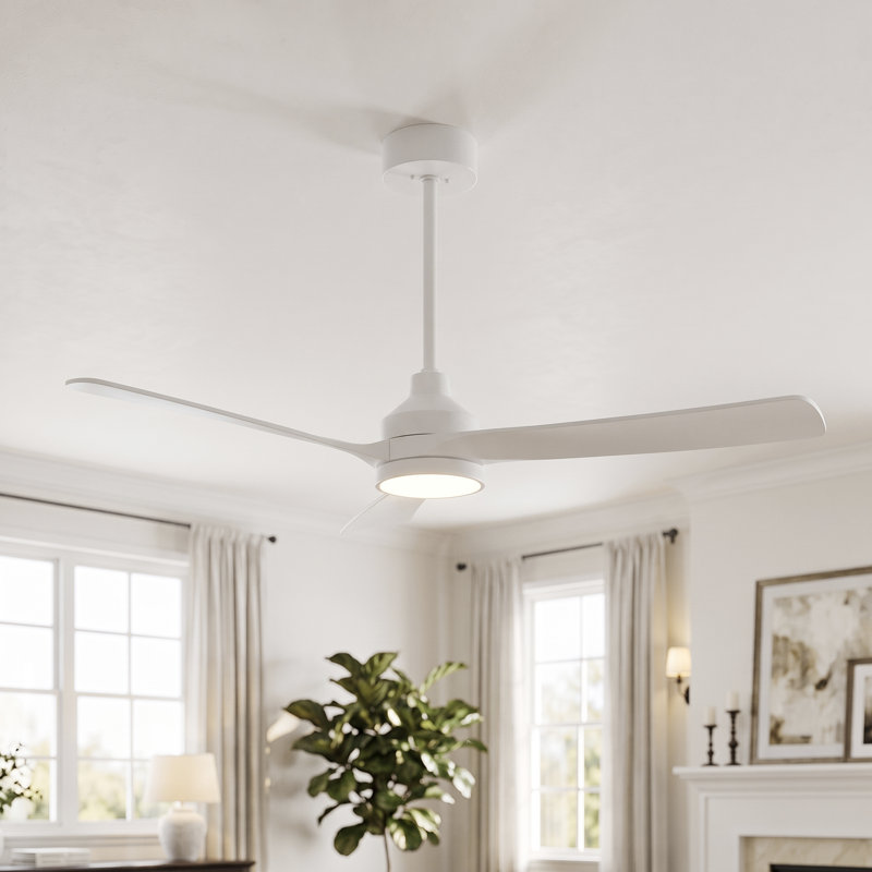 Ventilateur de plafond moderne 52 po avec lumière et télécommande, minuterie 6 vitesses à débit d'air élevé jusqu'à 5000 CFM, moteur à courant continu à faible bruit, 3CCT et à intensité variable