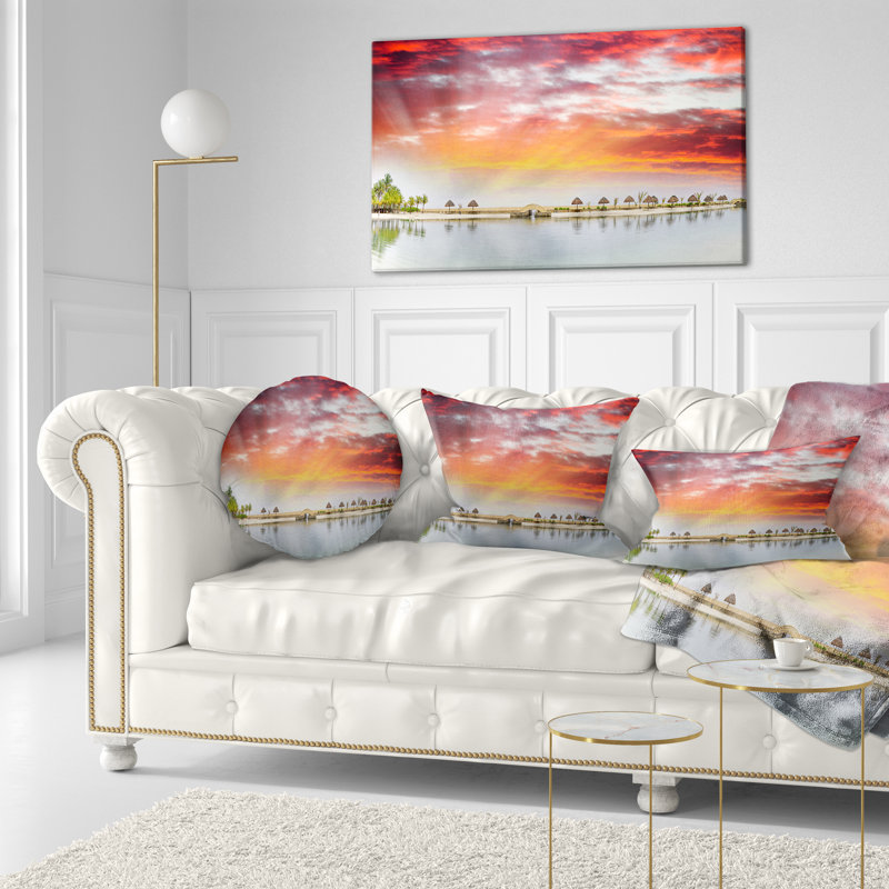 Coussin Roatan Beach Sunset - paysage imprimé
