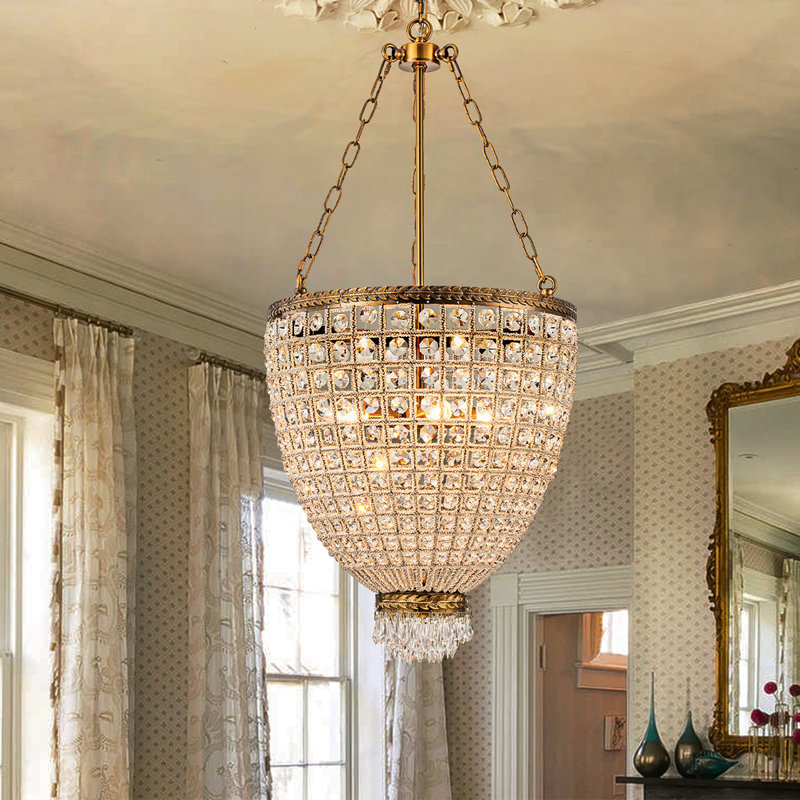 Lustre en cristal 4 lumières à intensité variable Ennu