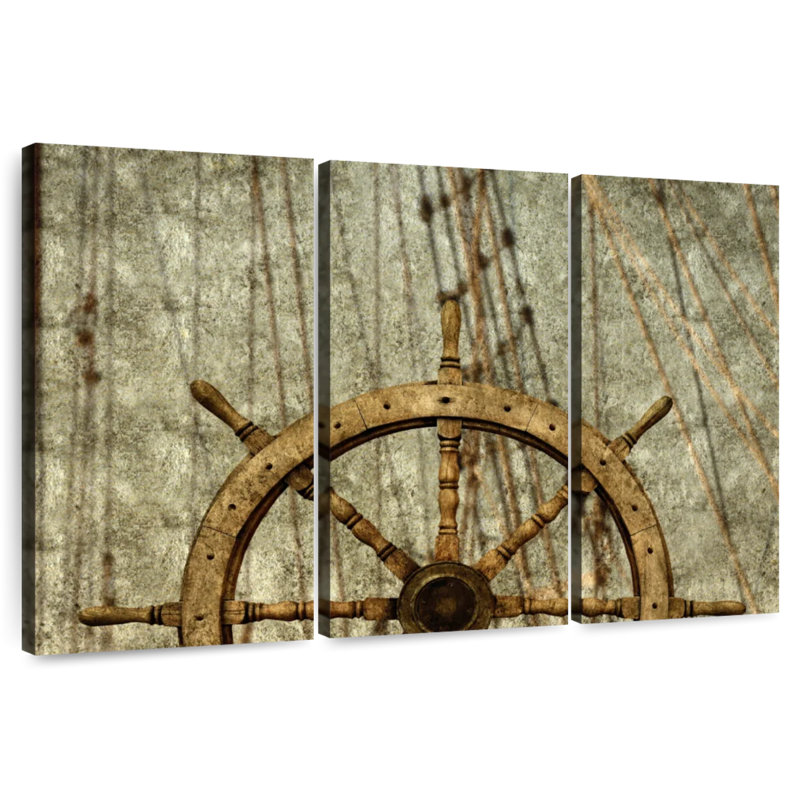 Ancienne roue de bateau Aletra, H 36 po x l 57 po