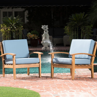 Fauteuil club - fauteuil de jardin en bois, coussin confortable durable, surface hydrofuge, l 32,50 po x l 27,32 po x H 30,56 po, rembourrage épais et confortable pour l'extérieur, matériau de revêtement imperméable, 32,50 po, 27,32 po, 30,56 po