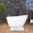 67" Freestanding Soaking Acrylic Bathtub In Gloss White