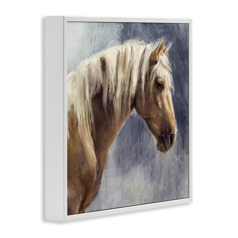 Golden Boy Horse, estampe numérique par Nina Blue, Estampe numérique encadrée blanc bord de mer, H 24 po x l 24 po