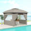 Pavillon de jardin en acier galvanisé gris 11 pi x 11 pi, gris clair, acier galvanisé et polyester