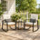 2 - Person Metal Patio Bistro Set With Lumber Pillow, Outdoor Rocking Wicker Conversation Set