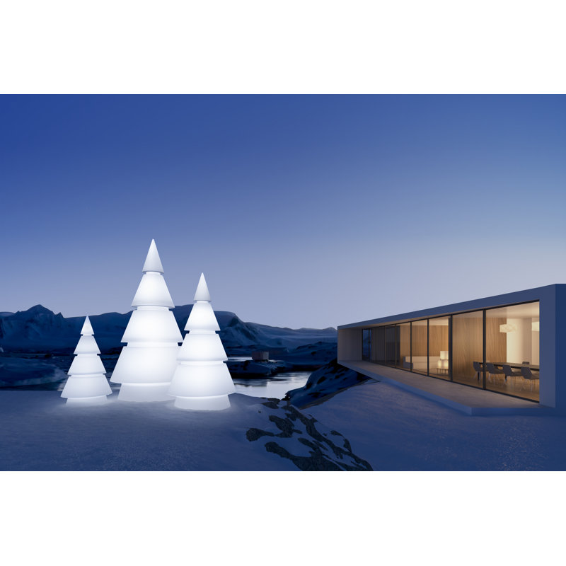 Forest Luz Matte Ice White Plug-In LED Outdoor Floor Lamp, 78.75" H x 39.25" W x 27.5" D, Plug-In