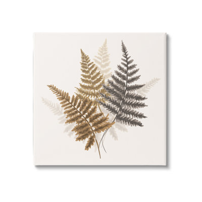 «Layered Ferns Botanical Leaves», art bohème neutre sur toile par House Of Rose