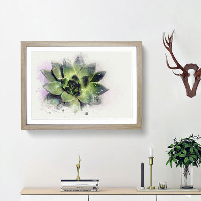 A Green Succulent Plant in Abstract - Picture Frame Graphic Art Print on MDF