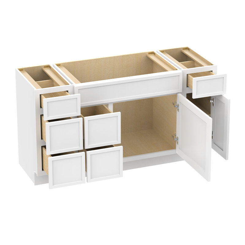 Base de meuble-lavabo simple 60 po seulement, Blanc