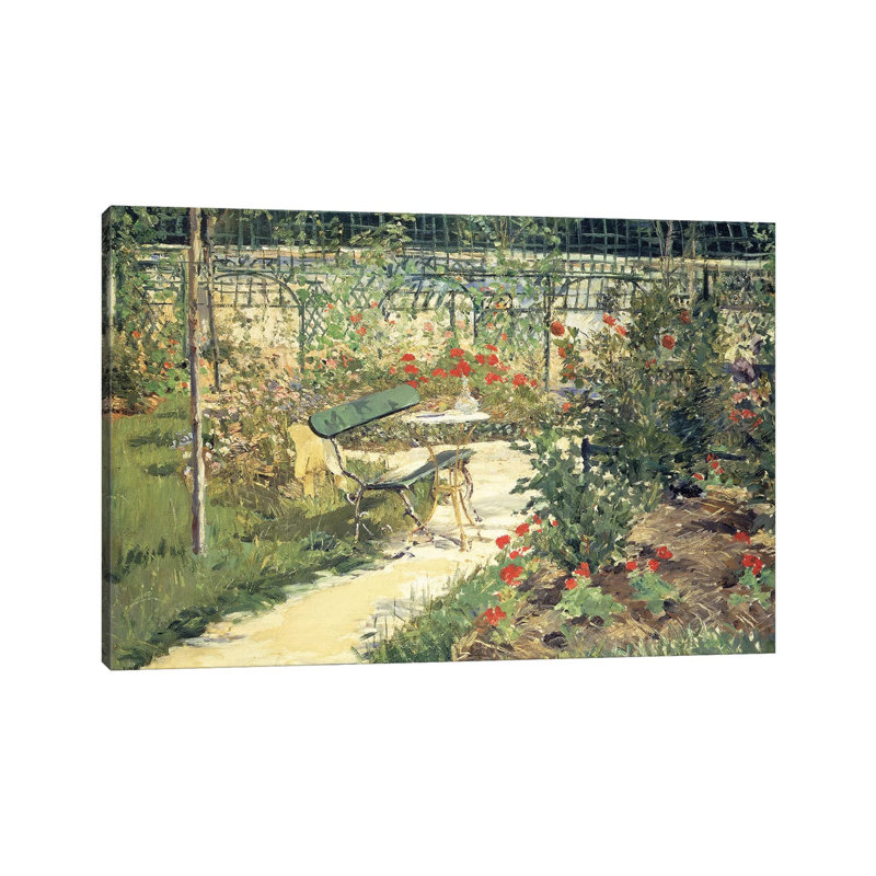 The Bench in the Garden of Versailles, 1881 by Edouard Manet - 1 Piece Wrapped Canvas Painting, 30.48 cm H x 45.72 cm W