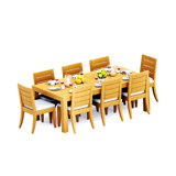 7 Pcs Grade-A Teak Wood Dining Set: 86" Canberra Rectangle Table And 6 Atnas  Armless Chairs #11AT1900