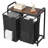 2 Section Laundry Sorter with Pull-Out Bags Metal Frame & Wooden Tabletop