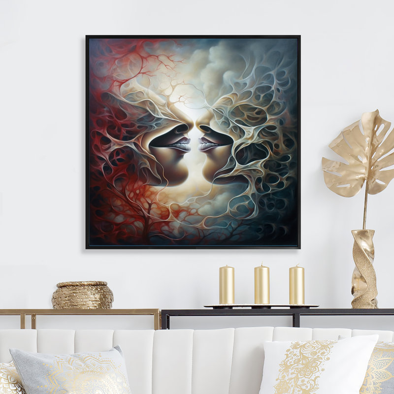 No Speaking, reproduction d'art sur toile, Cadre flottant noir, L 16 po x H 16 po