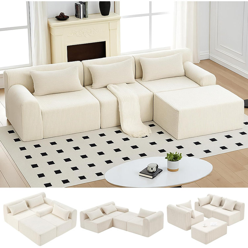 Canapé modulaire 116 po Cloud Couch, Beige
