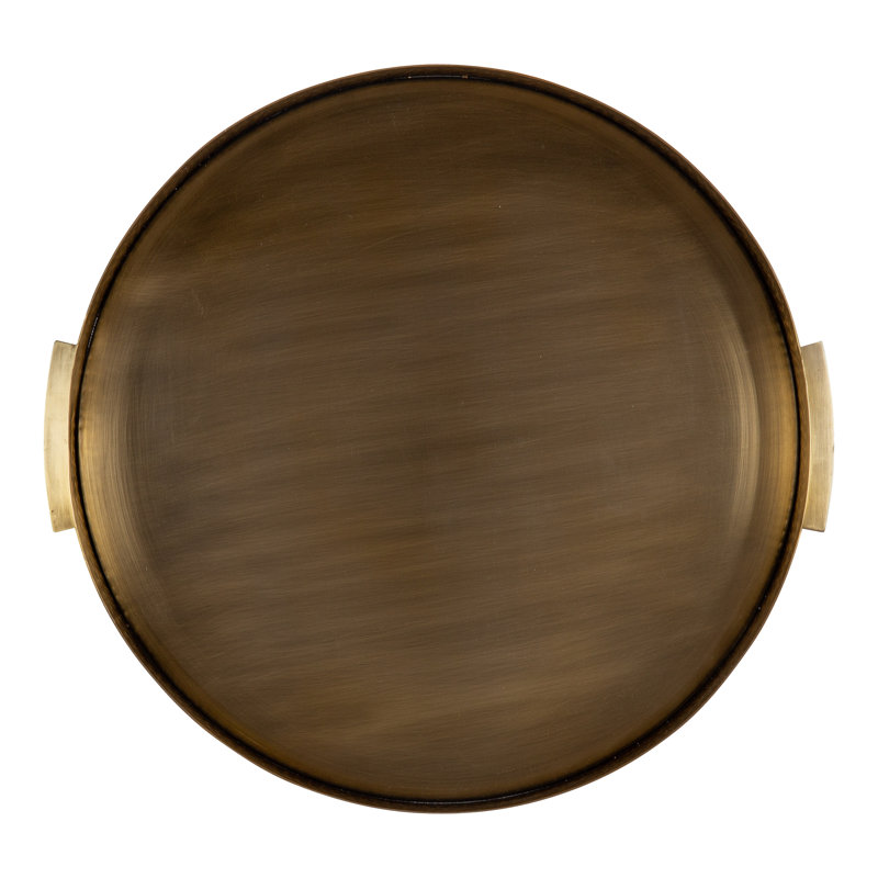 Plateau en métal martelé Yasmine, Or, 2" H x 17" W x 17" D