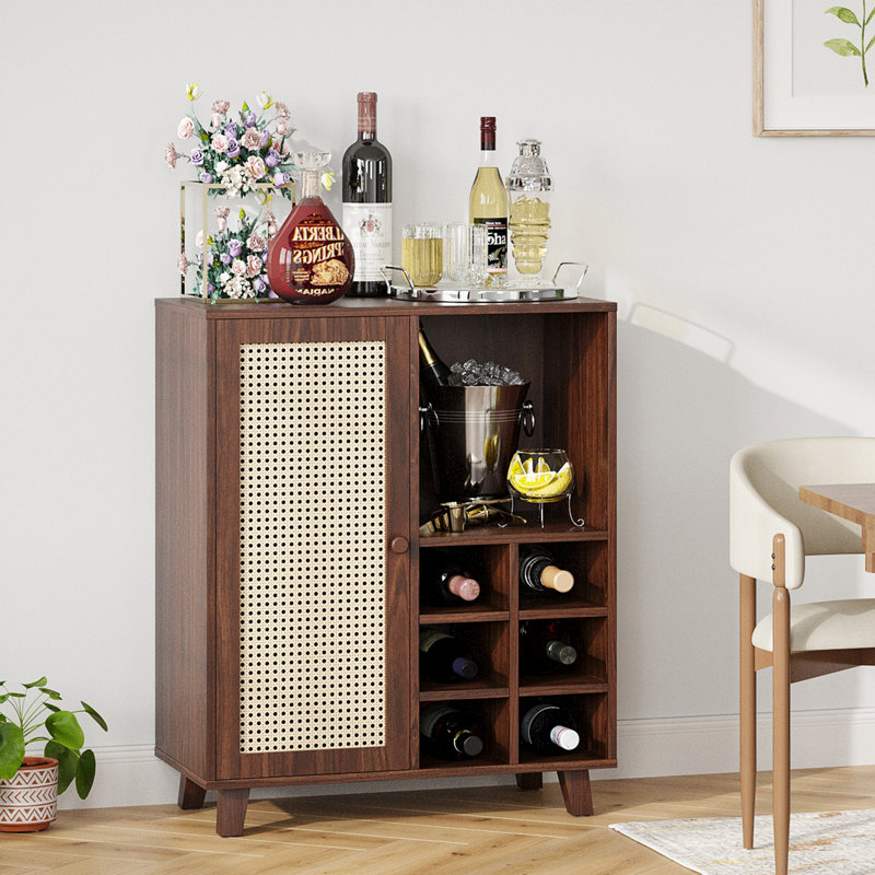 Armoire à vin 34 pouces avec supports - Buffet de rangement pour la maison, le salon
