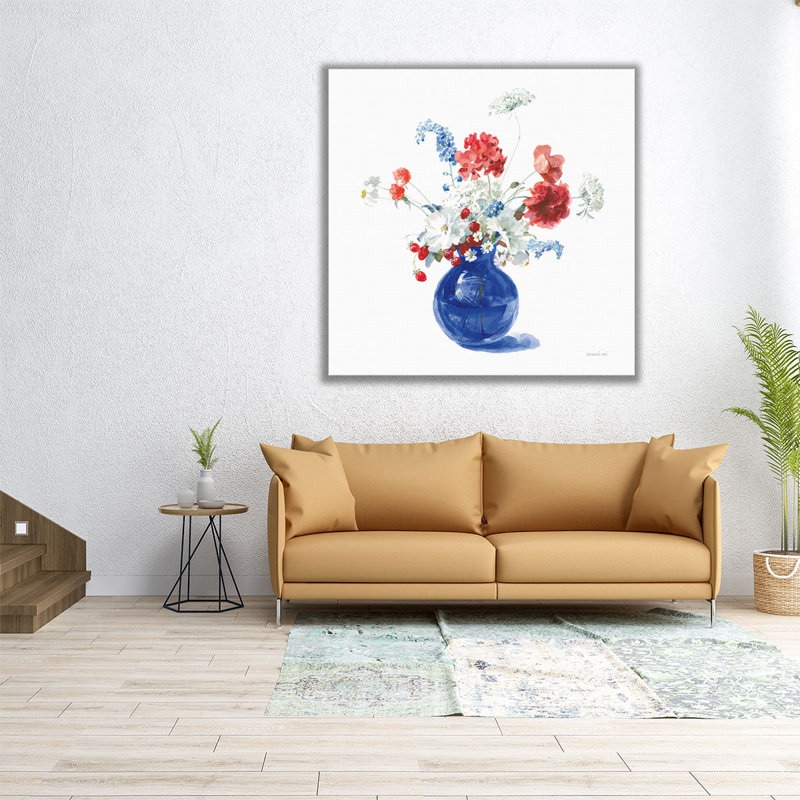 Americana Bouquet - Canvas Print Wall Art, 12" H x 12" W