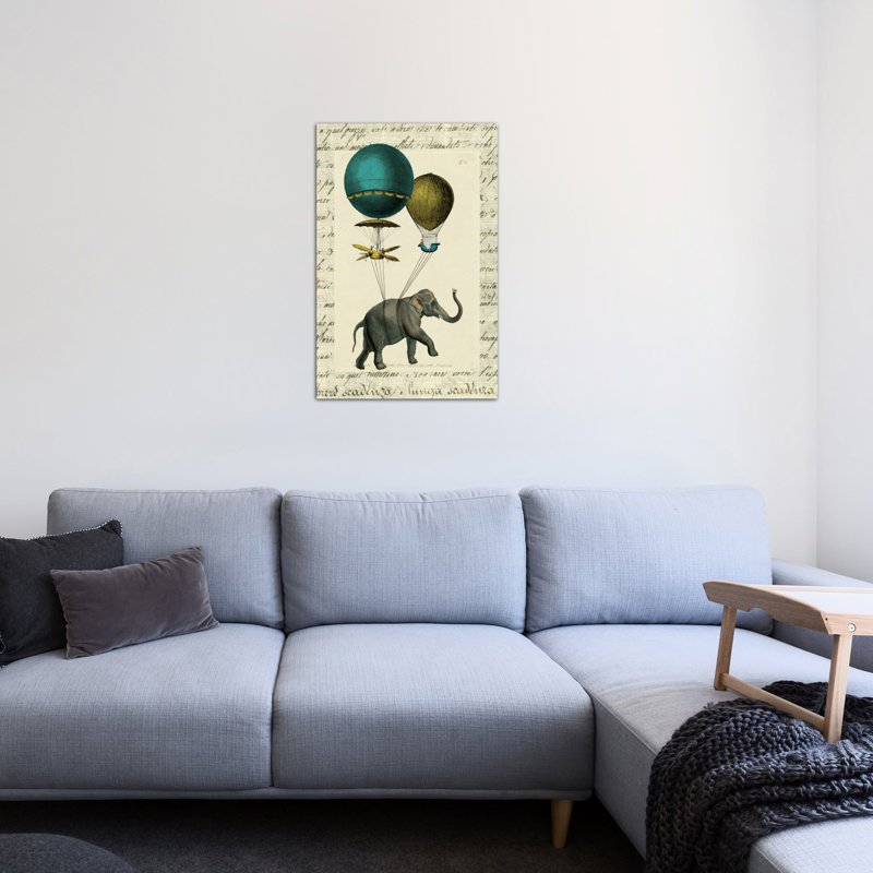 "éléphante i" , impression sur toile tendue, H 26 po x l 18 po x P 1,5 po, Toile tendue, Pas de tapis