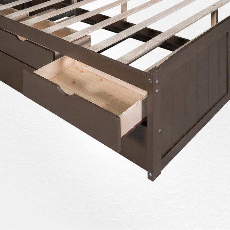 Storage Bed With Trundle, Full, Antique Brown
