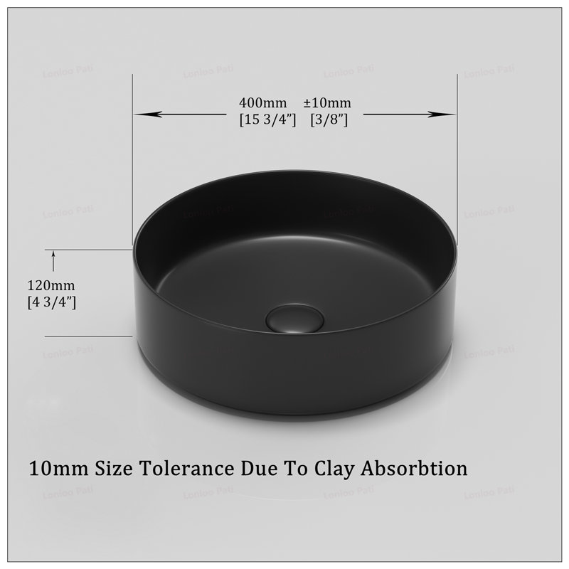 Ceramic Circular Vessel Bathroom Sink with Durable and Stain-Resistant Finish, Easy to Clean and Install