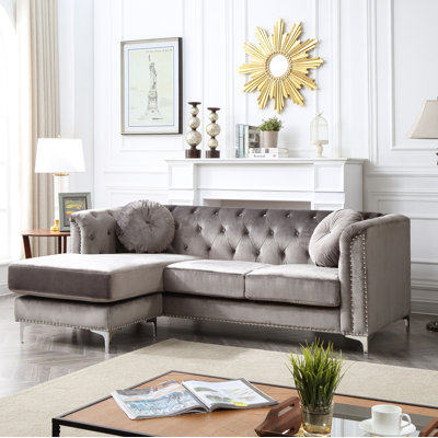 Emmerich Pompano Mid Century Velvet Reversible Sectional