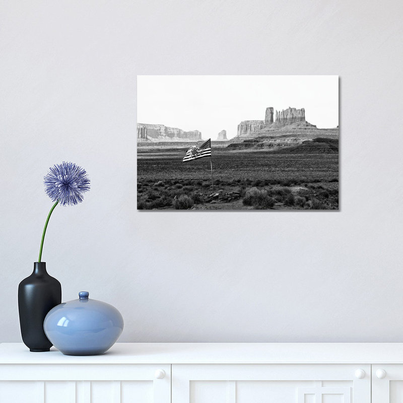 Black Arizona Series - Monument Valley Navajo Tribal Park 1 Piece Wrapped Canvas Wall Art, 30.48 cm H x 45.72 cm W