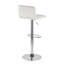 Tabouret de bar réglable en métal chromé et velours crème - ensemble de 2