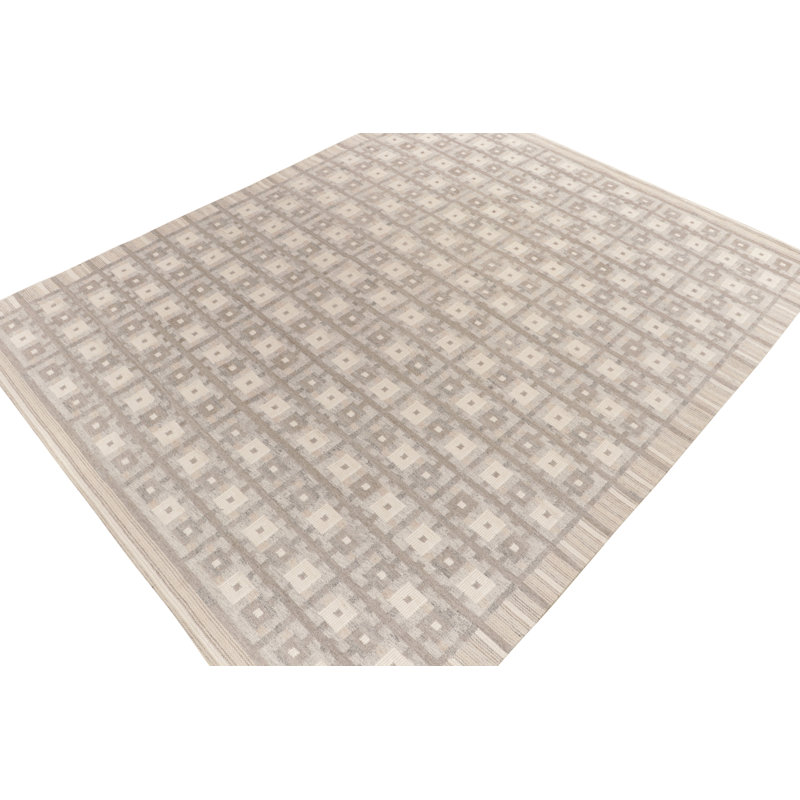 Scandinavian Wool Geometric Area Rug, Rectangle 9' x 12'
