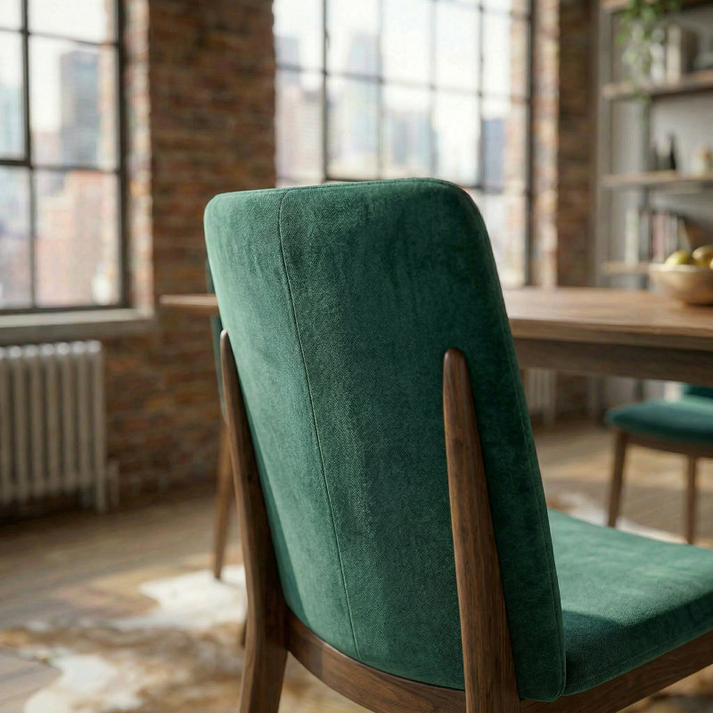 Barriento 18.9'' H Upholstered Parsons Chair, Green Velvet