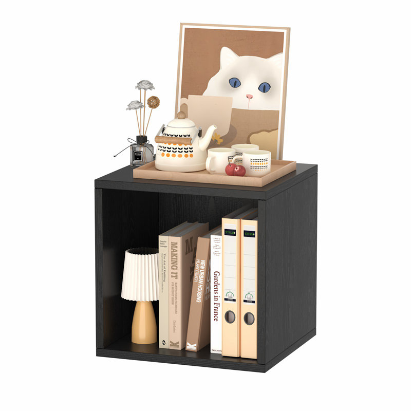 Organisateur de rangement cubique, étagère à cubes empilable, bibliothèque de cubes CD, Noir, noir, noir, noir