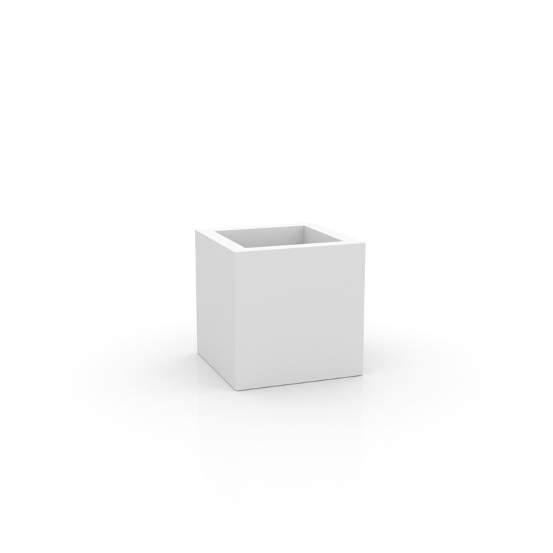 Cube - Resin Pot Planter - Basic, 11.75" H x 11.75" W x 11.75" D, White