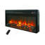 Foyer électrique encastré, chauffage ultra-mince avec bûches factices et flamme réaliste, télécommande avec minuterie et protection contre la surchauffe-500989034