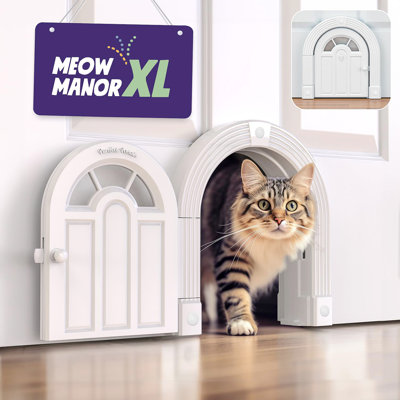 Extra Large No-Flap Cat Door For Interior Doors, 10.25X11 Inch Pet Door For Cats Up To 30 Lbs, Easy DIY Installation In Solid & Hollow Core Doors