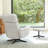 Genuine Leather Accent Chair With Adjustable Headrest & Ottoman-1109528278