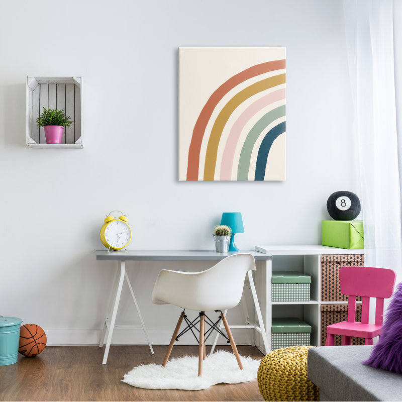 Art mural en toile demi-arche arc-en-ciel Boho, Toile tendue, H 40 po x l 30 po x P 1,5 po