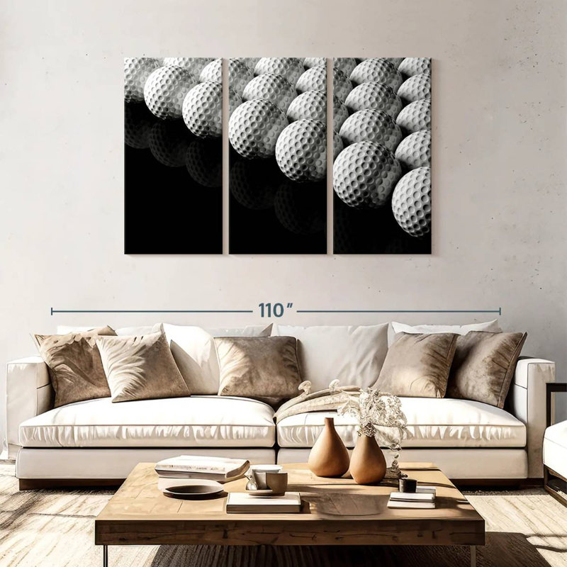 Rangées de balles de golf Sireci, H 48 po x l 74 po
